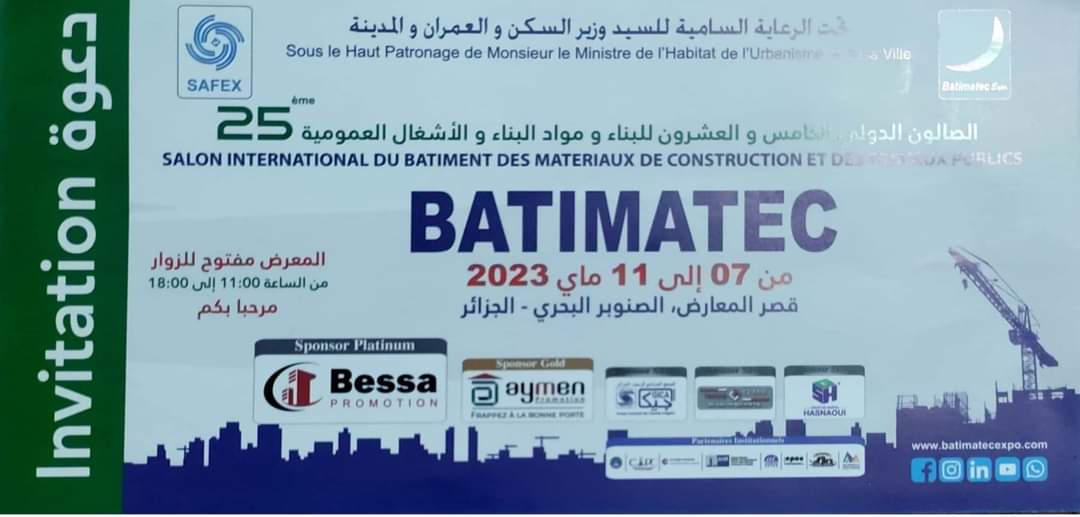 25th edition of Batimatec 2023 su 7mai au11mai safex